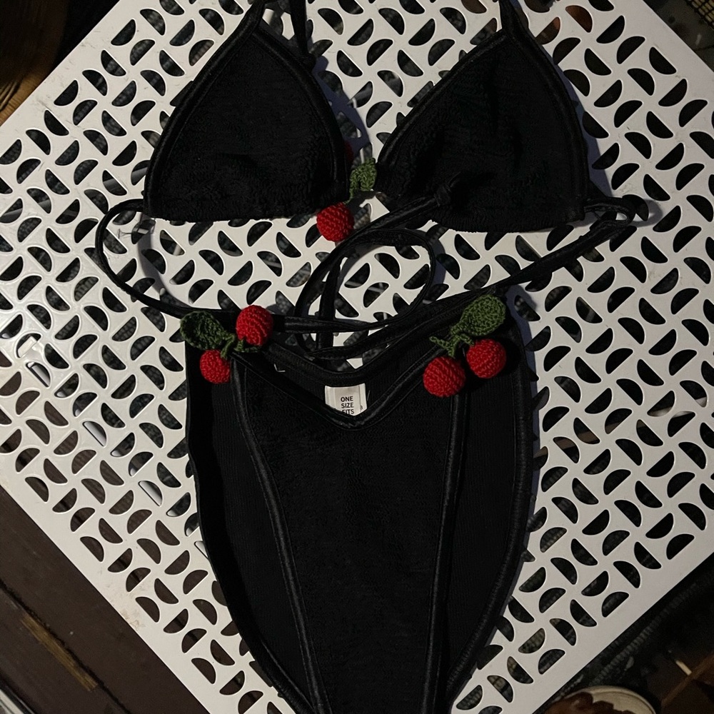NOS Vintage Hunza G Black Two Piece Bikini